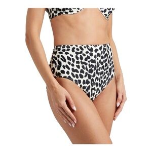 Tigerlily Kamika Ava High Corset Bikini Bottom - Black Leopard NWT